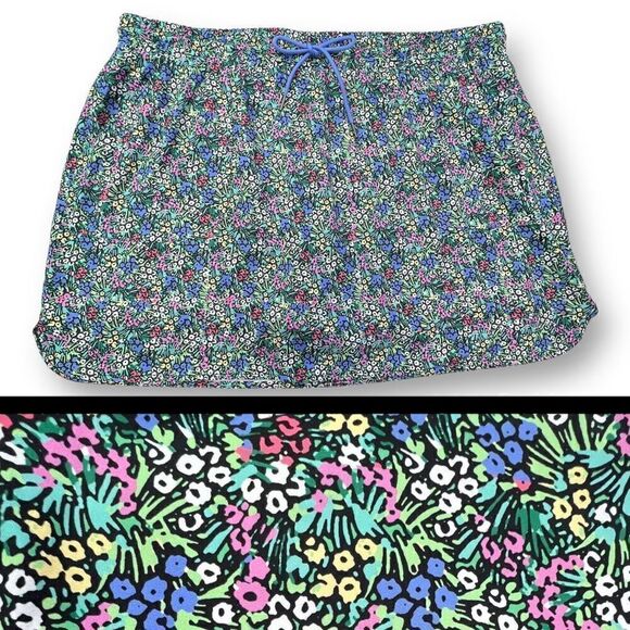 St. John's Bay Womens Plus Size 2x Skort Skirt Navy Floral Performance - Picture 1 of 11